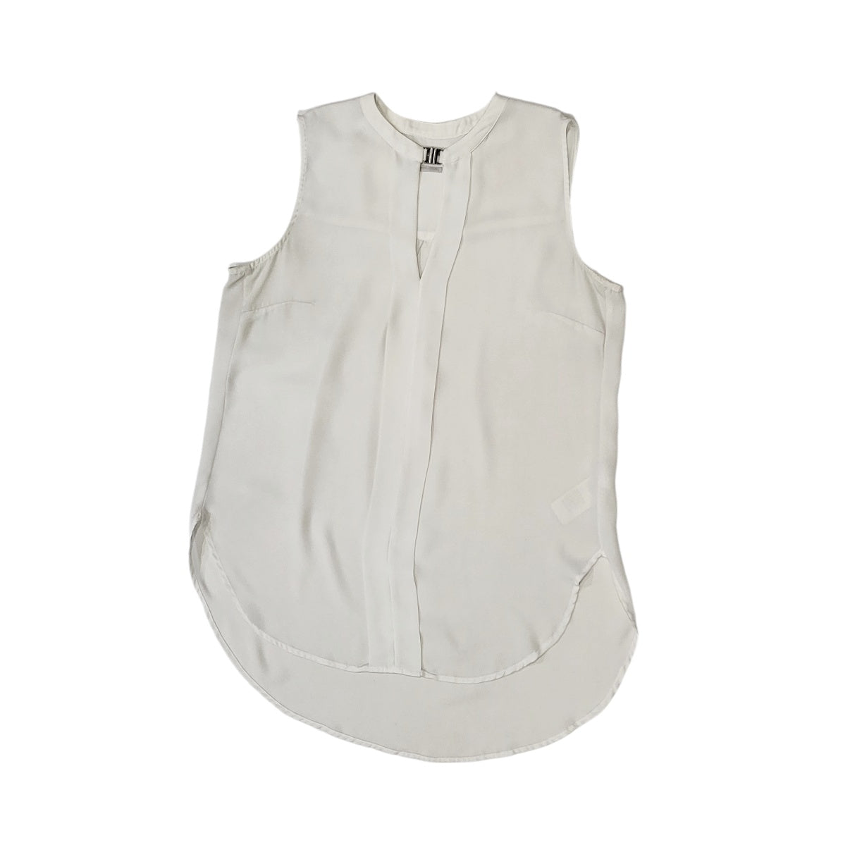Blusa mujer Basement blanco sin mangas cuello redondo con herraje talla L