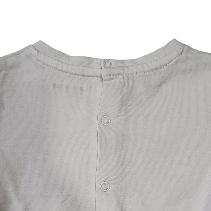 Camiseta niña Vertbaudet blanco Set con leggings azules talla 3 meses