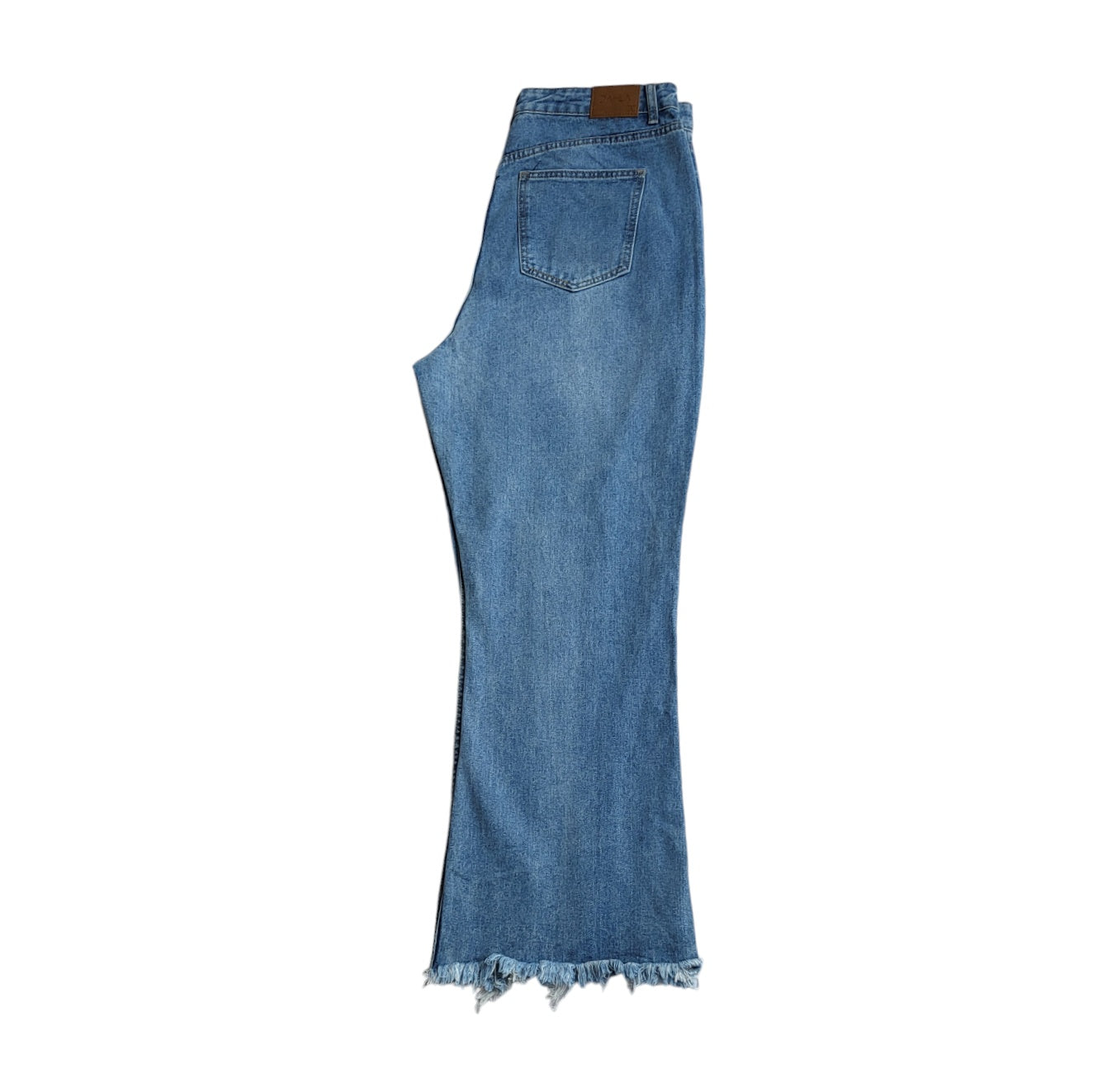 Jean mujer Dahla azul claro con rotos tiro alto wide leg Talla 16 PLUS