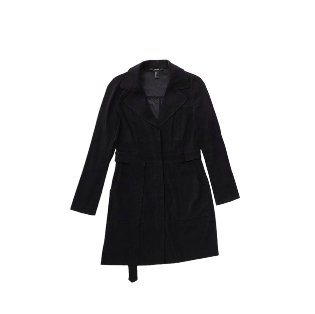 Abrigo mujer Forever 21 negro gabardina manga larga talla M