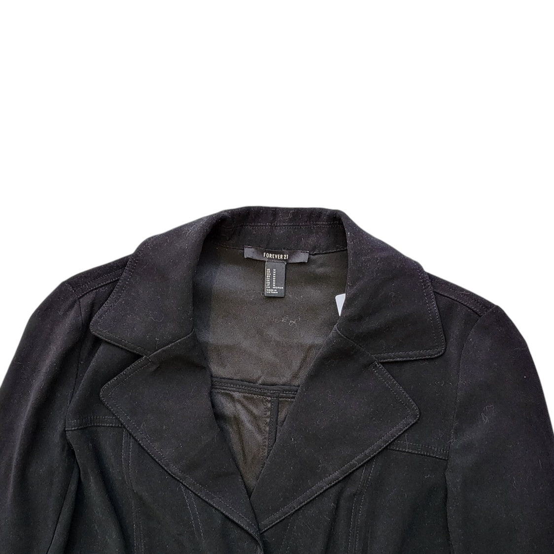 Abrigo mujer Forever 21 negro gabardina manga larga talla M
