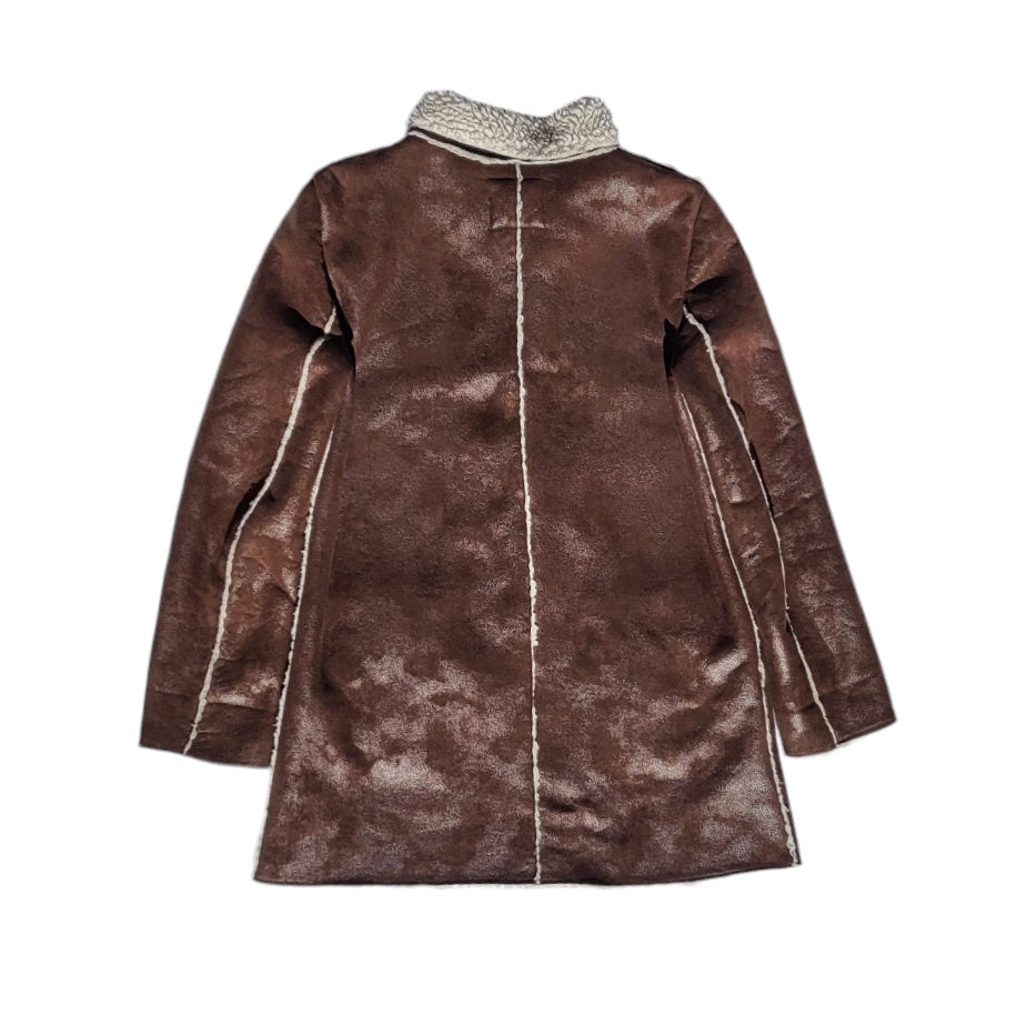 Abrigo mujer Mango café ovejera talla M