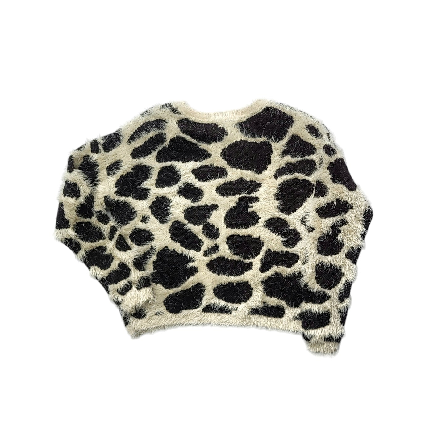 Saco tejido mujer Sybilla beige y negro peludo animal print de oso talla L
