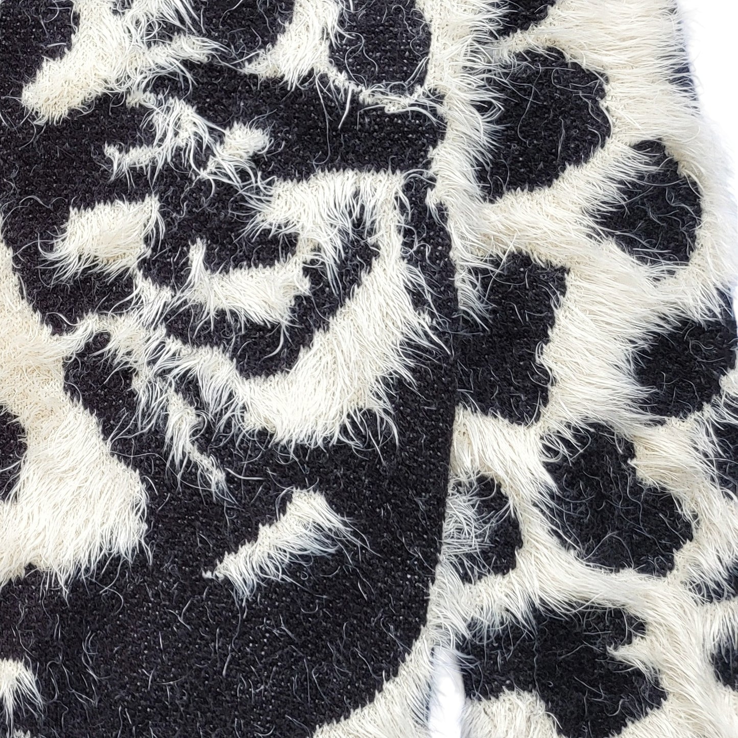 Saco tejido mujer Sybilla beige y negro peludo animal print de oso talla L