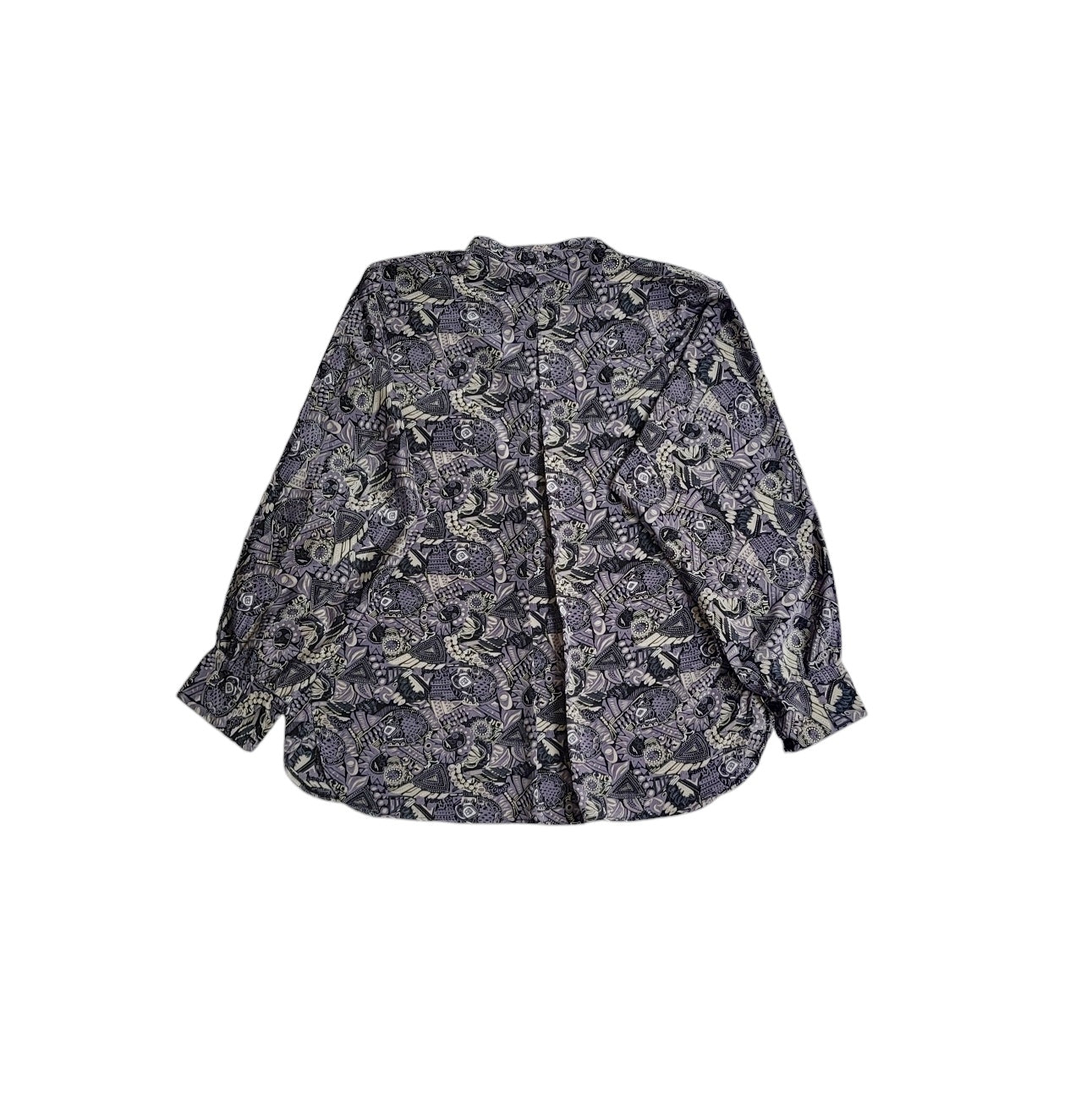 Camisa vintage mujer gris estampado retro talla M
