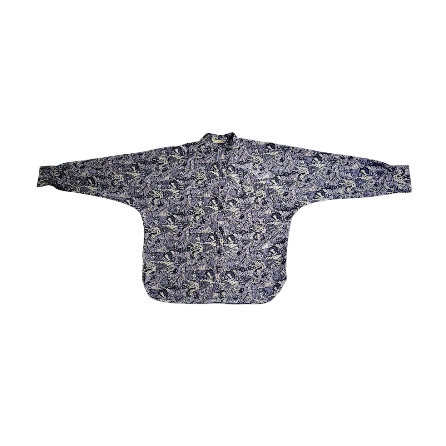 Camisa vintage mujer gris estampado retro talla M