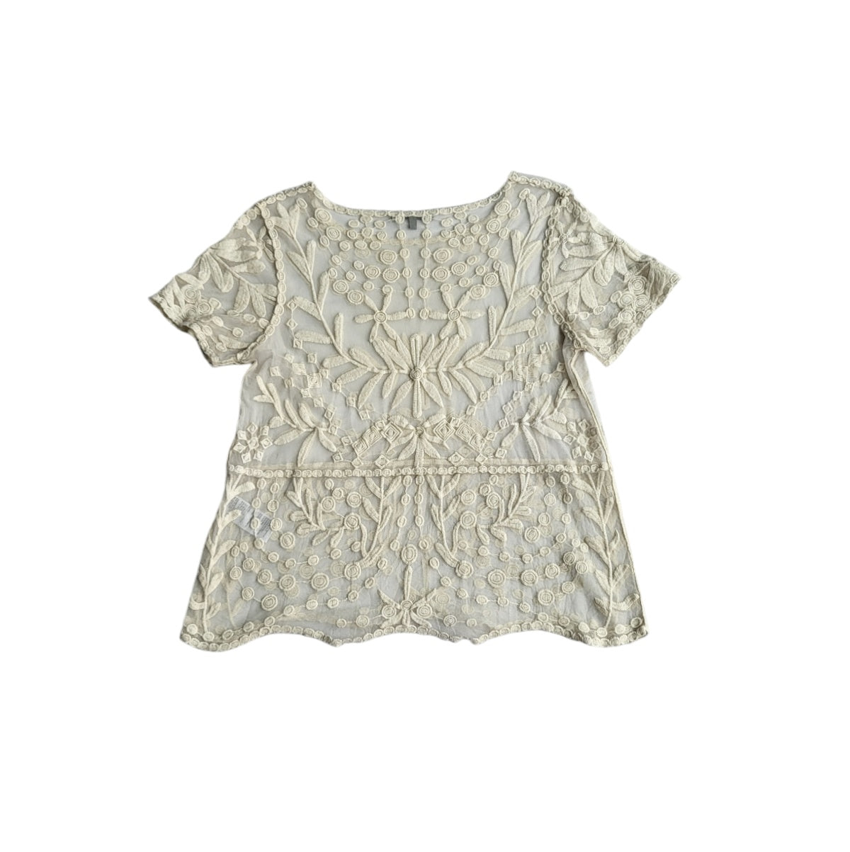 Blusa mujer Basement hueso tul con flores talla L