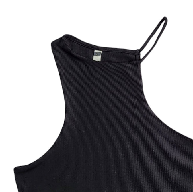 Crop top mujer Sybilla negro asimétrico sin mangas talla L