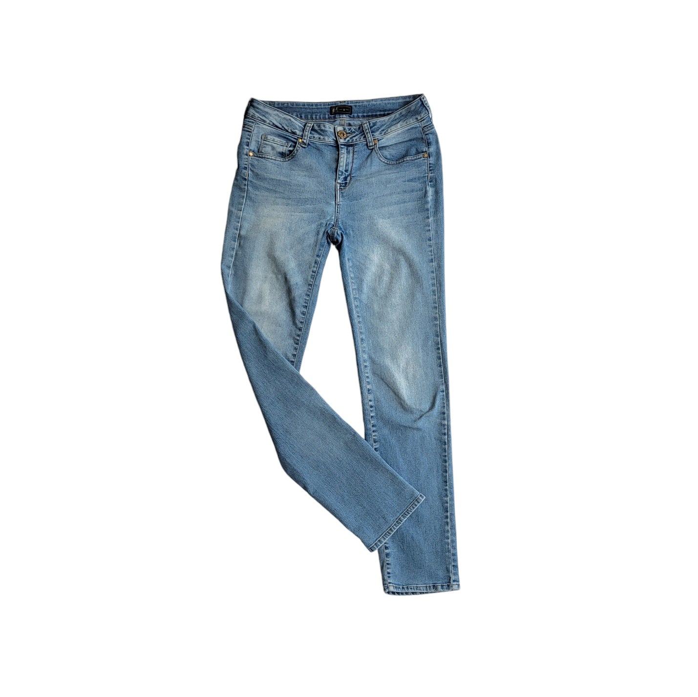 Jean mujer Gef azul tiro medio bota recto talla 10