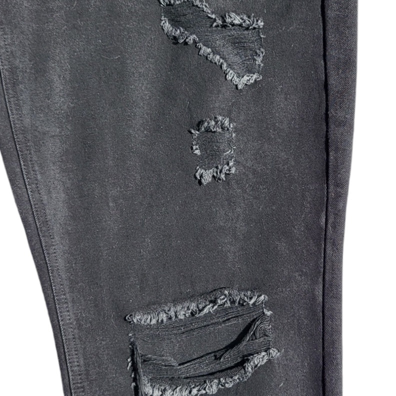 Jean mujer Dahla negro con rotos tiro alto Recto talla 16 plus