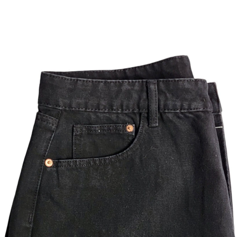 Jean mujer Dahla negro con rotos tiro alto Recto talla 16 plus