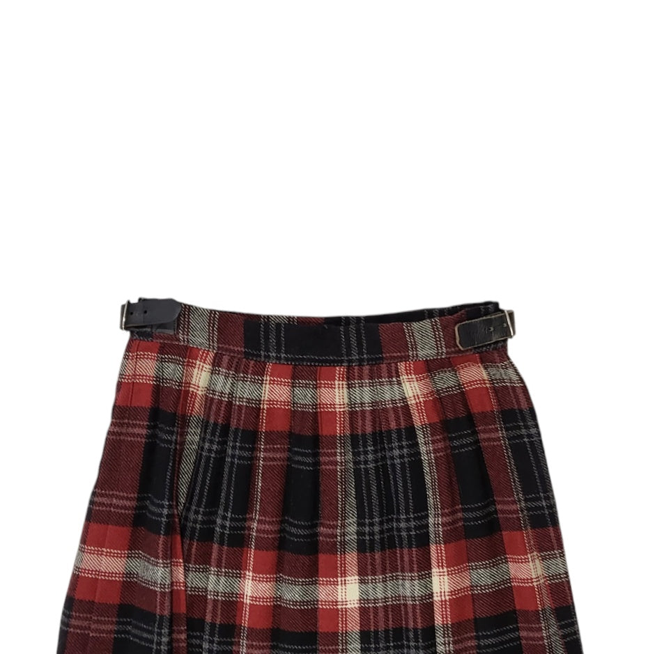 Falda mujer Pure new wool rojo y negro escocesa Largo midi talla 10