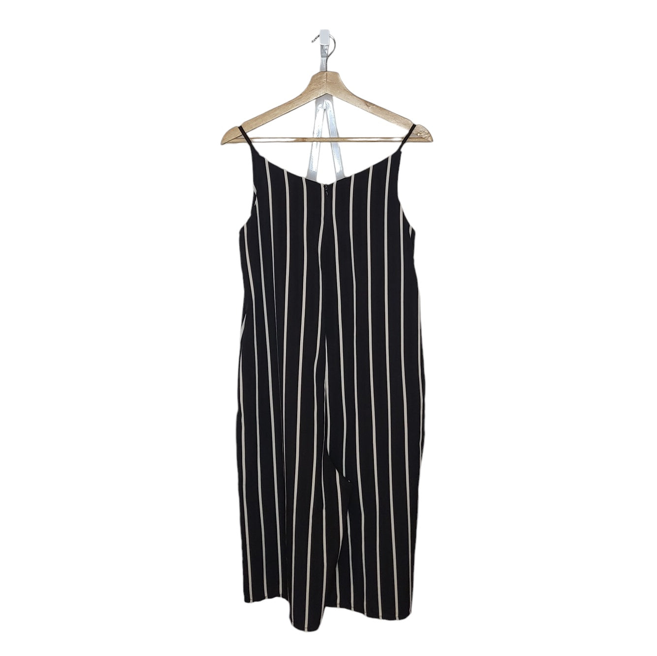Enterizo mujer negro con rayas blancas talla Unica