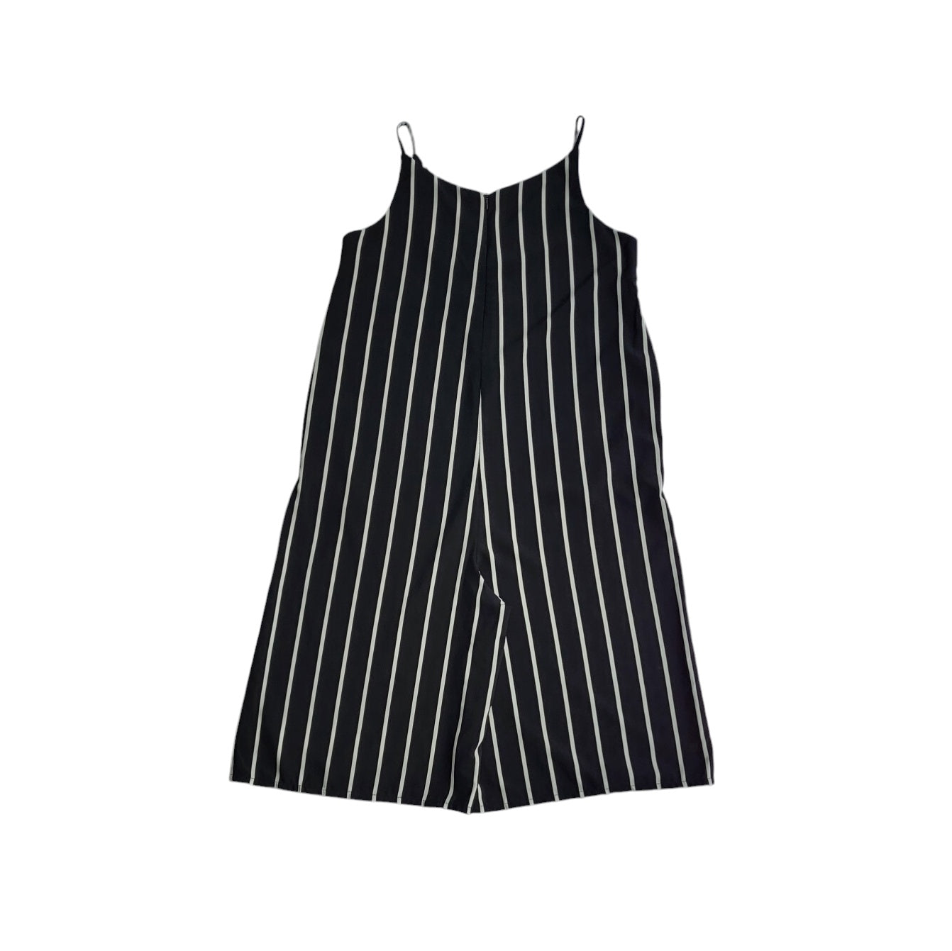 Enterizo mujer negro con rayas blancas talla Unica