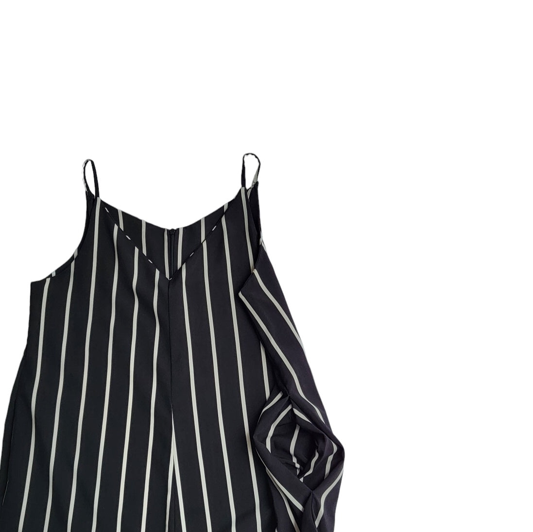 Enterizo mujer negro con rayas blancas talla Unica
