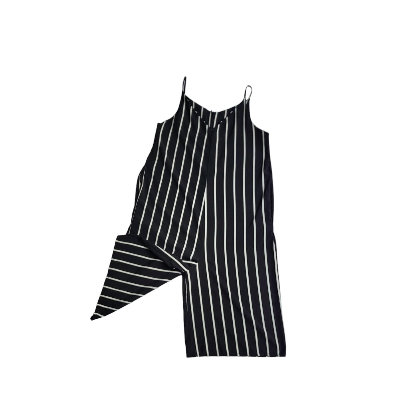 Enterizo mujer negro con rayas blancas talla Unica