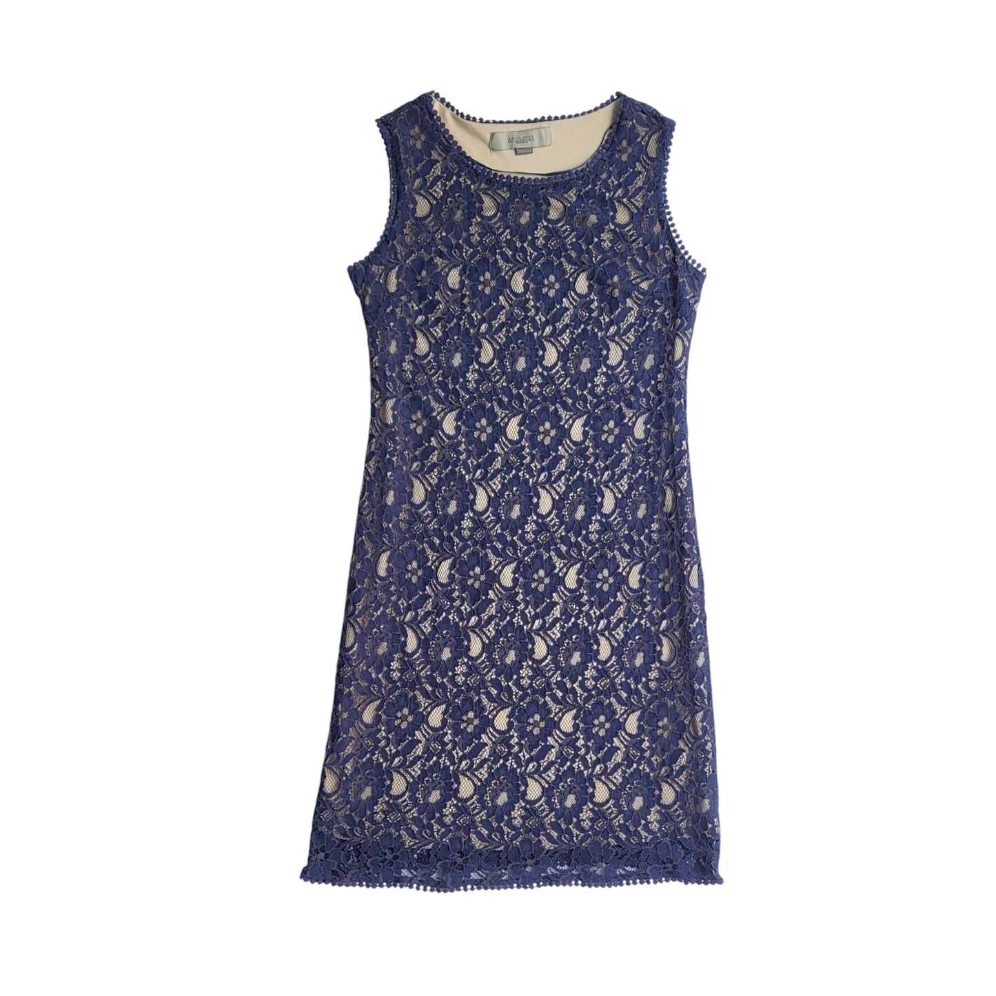 Vestido de fiesta mujer Apology azul de blonda con flores talla S