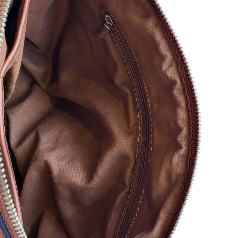 Cartera mujer Aquarella camel textura de cuadros