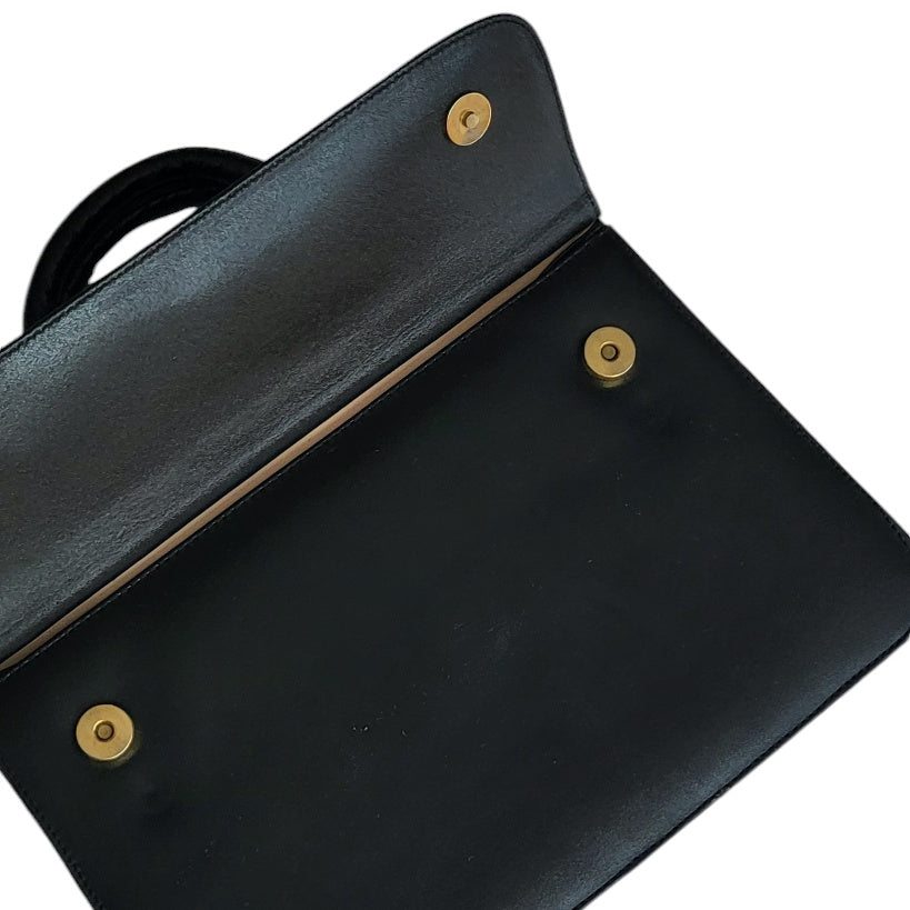 Cartera vintage mujer negra con vinotinto tipo baúl