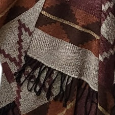 Ruana - Chal - poncho mujer morado y gris