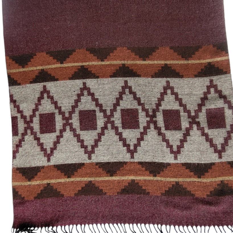 Ruana - Chal - poncho mujer morado y gris