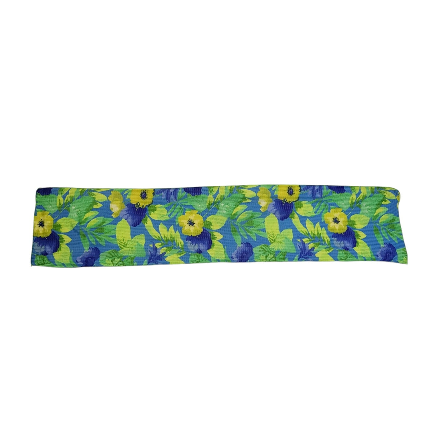 Pañoleta mujer azul con flores verdes talla Única