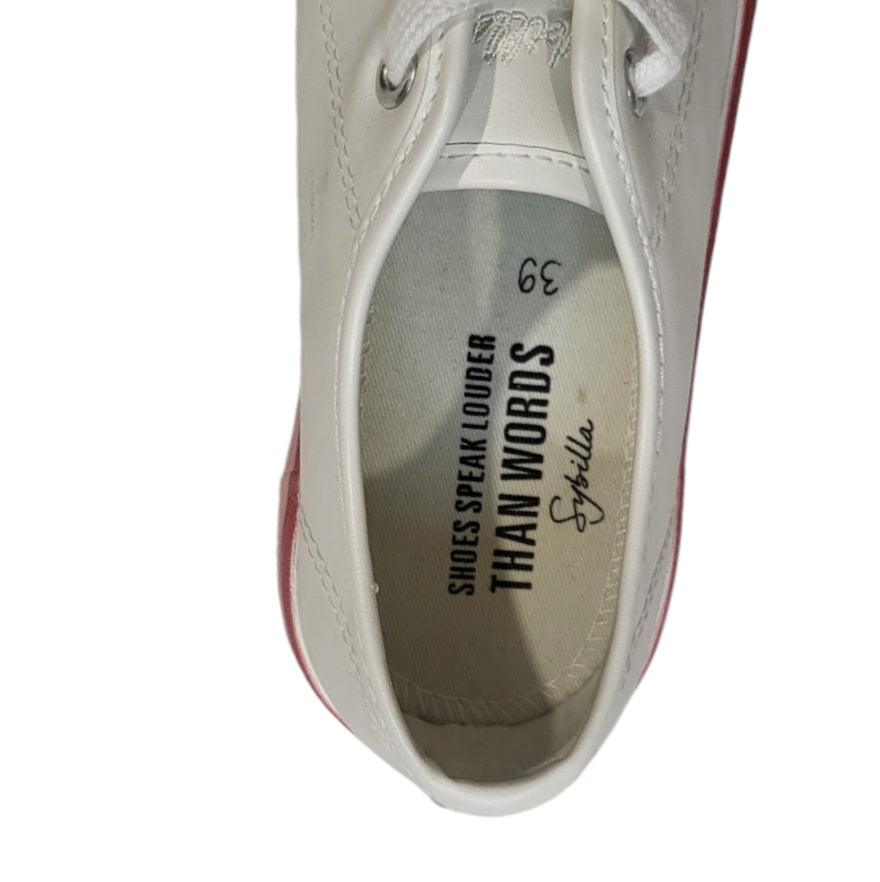 Tenis mujer Sybilla blanco con suela de plataforma arcoíris talla 39