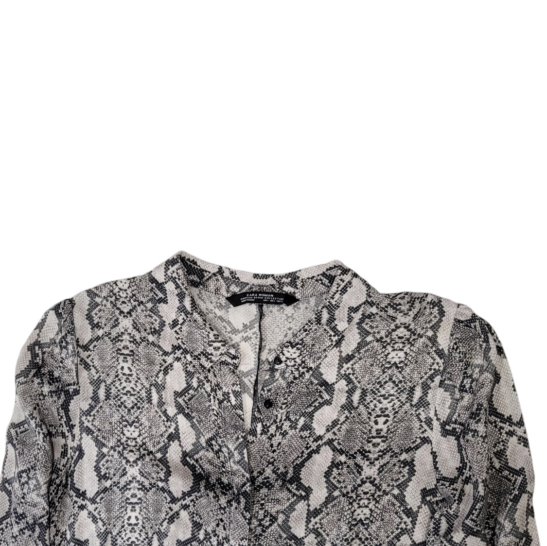 Vestido mujer Zara gris camisero estampado pitón manga larga Largo largo talla L