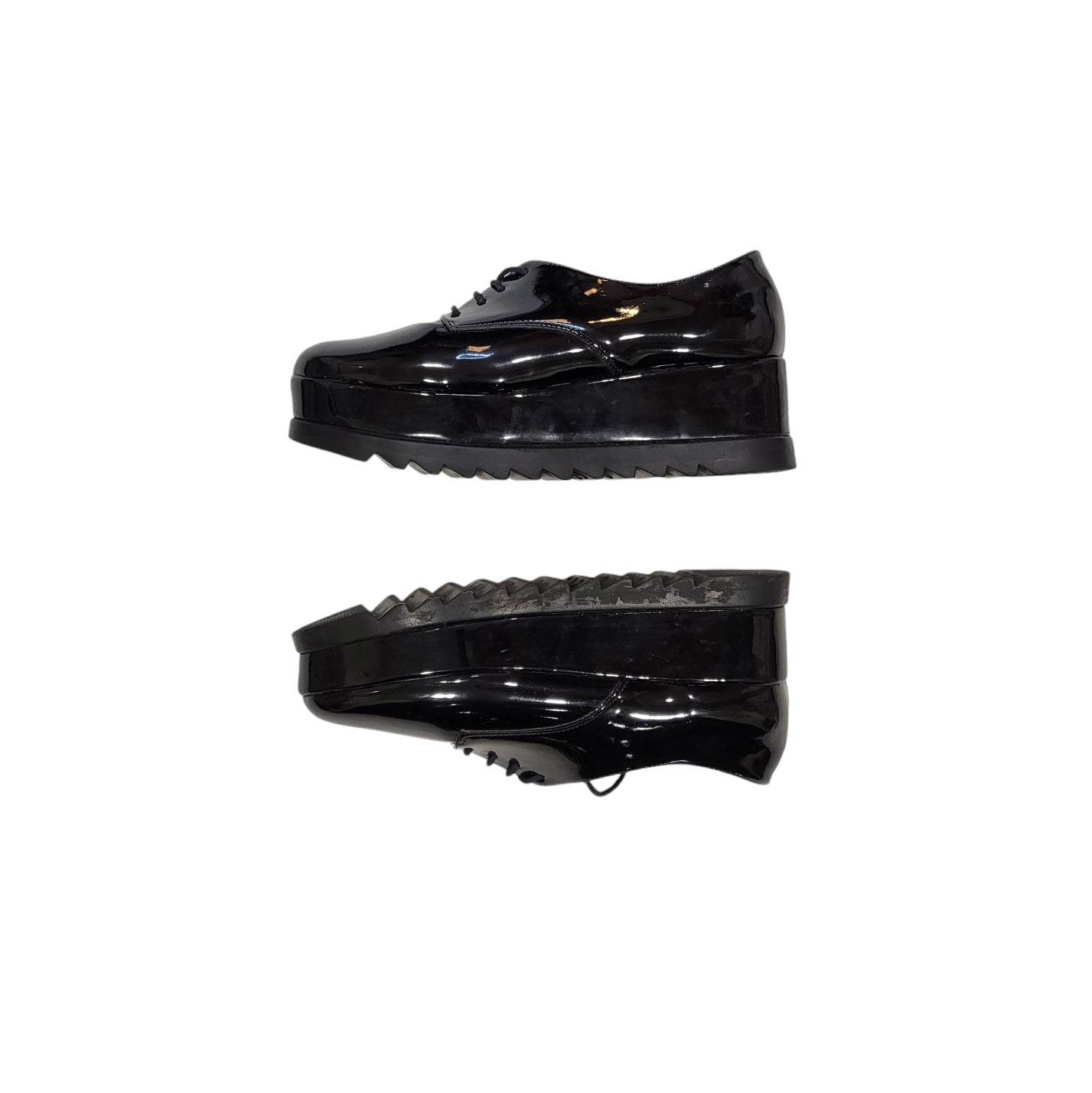 Zapatos mujer Sybilla negro charolados con plataforma talla 40