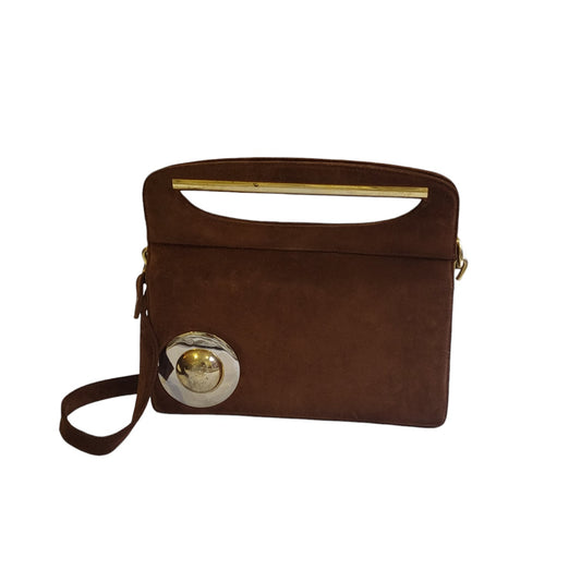 Cartera mujer camel tipo gamuza