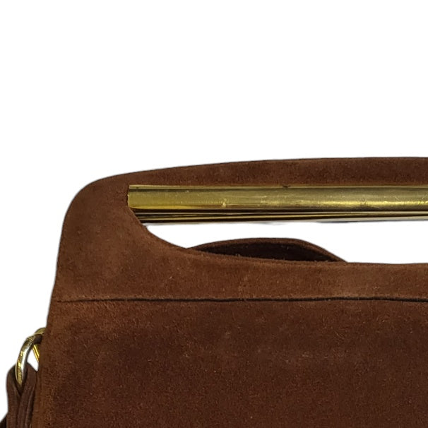 Cartera mujer camel tipo gamuza