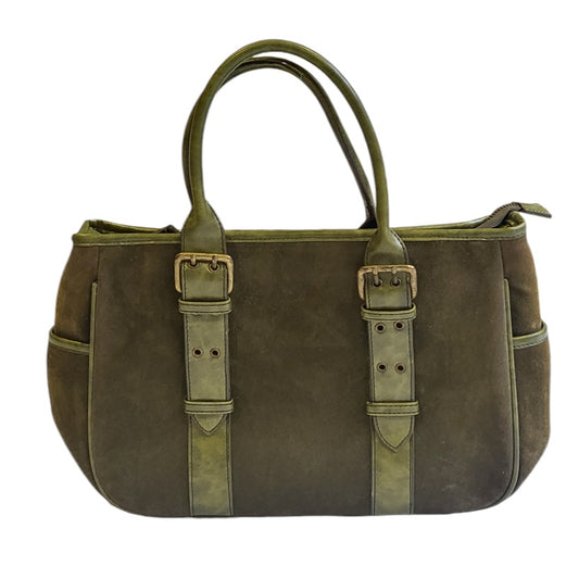 Cartera mujer &nbsp; verde carnaza con cuero liso