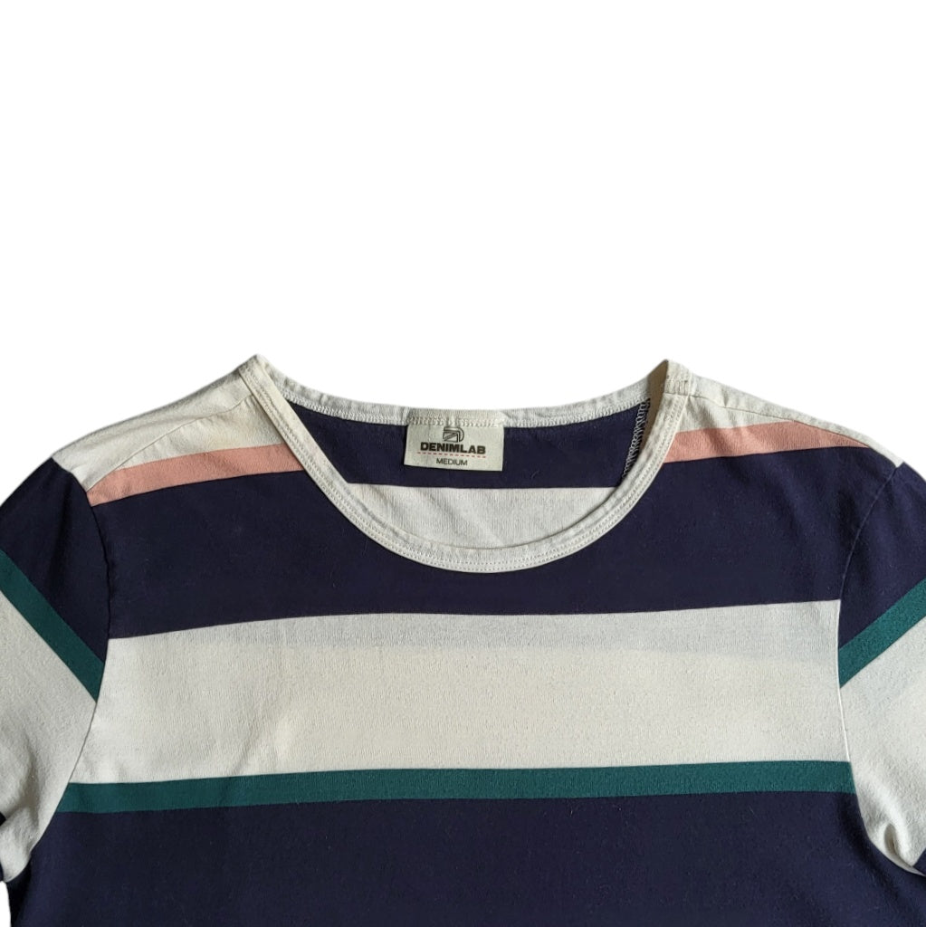 Camiseta hombre Denimlab blanca - Azul talla M