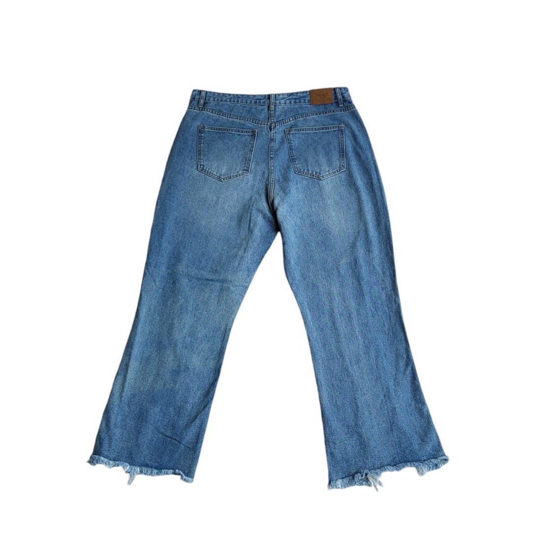 Jean mujer Dahla azul claro con rotos tiro alto wide leg Talla 16 PLUS