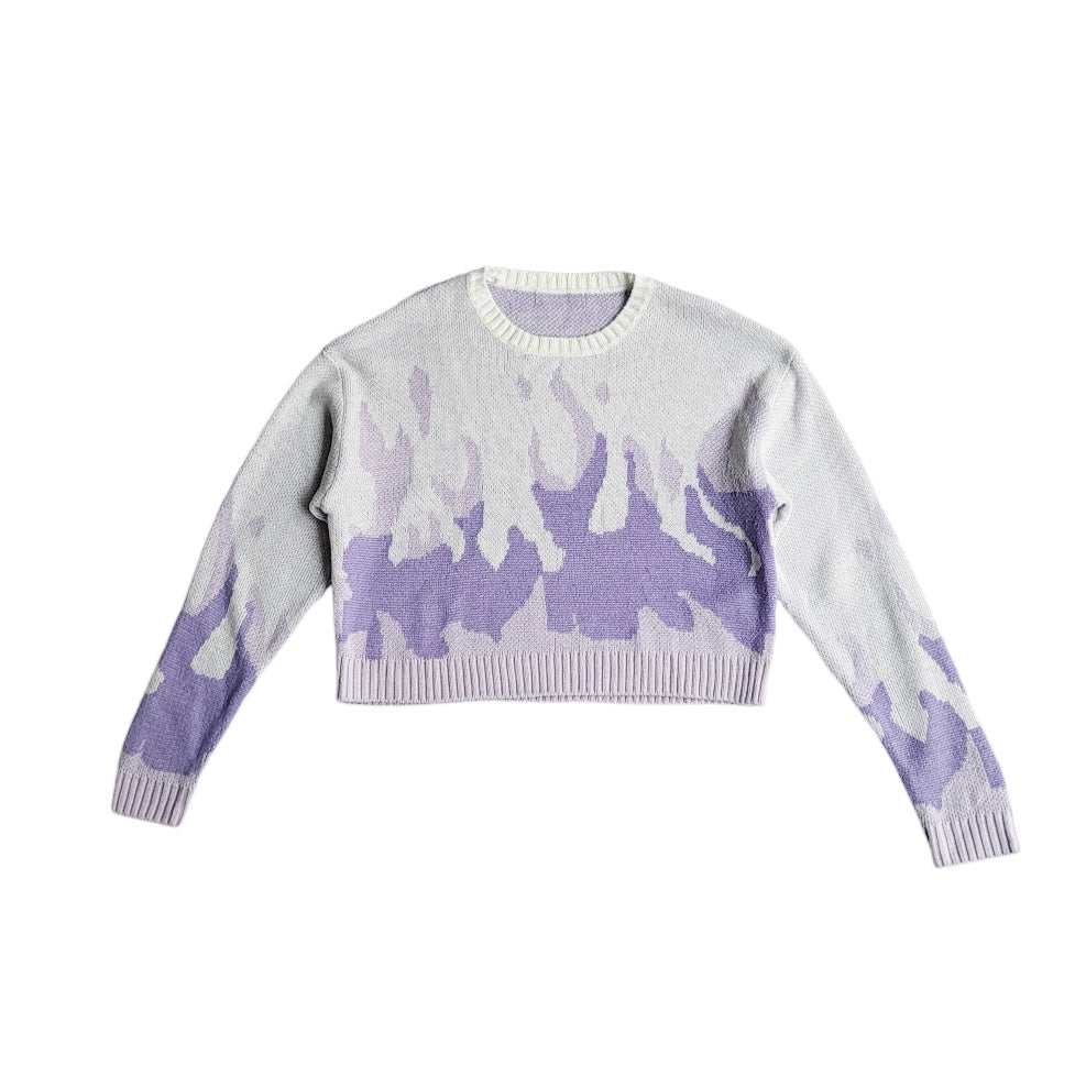 Saco Mujer morado con diseño de llamas talla S