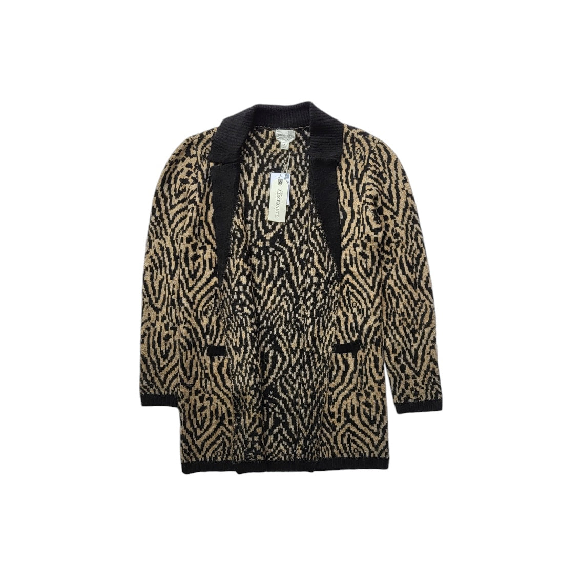 Cardigan Mujer University Club Beige y negro animal print talla S