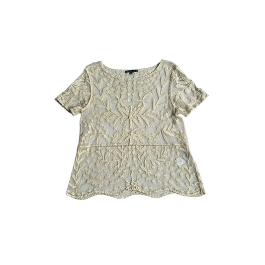 Blusa mujer Basement hueso tul con flores talla L