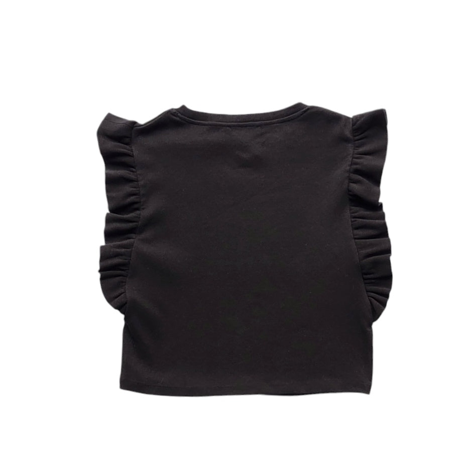 Camiseta mujer Zara Negro con boleros talla M