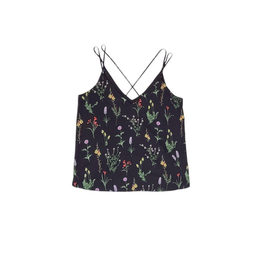 Blusa mujer Stradivarius negro con flores talla M