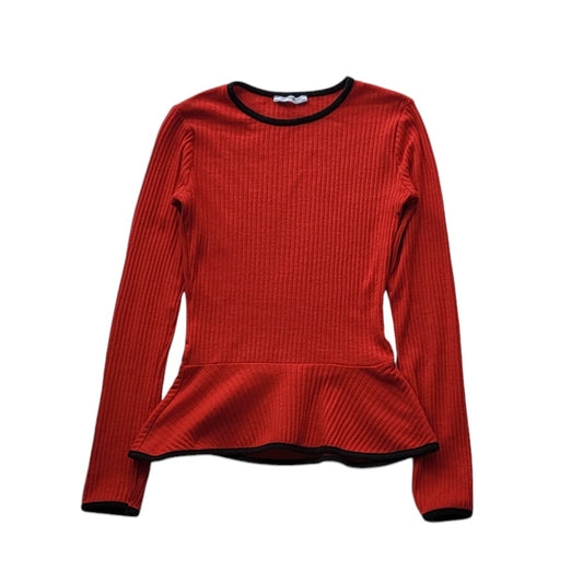 Blusa mujer Zara Rojo tejido manga larga cuello redondo talla S