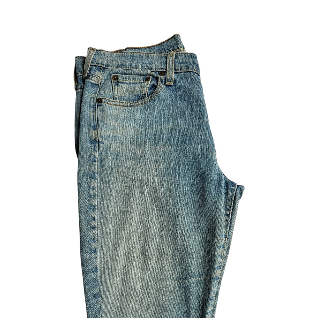 Jean mujer Levis azul claro desgastado tiro bajo Recto talla 12