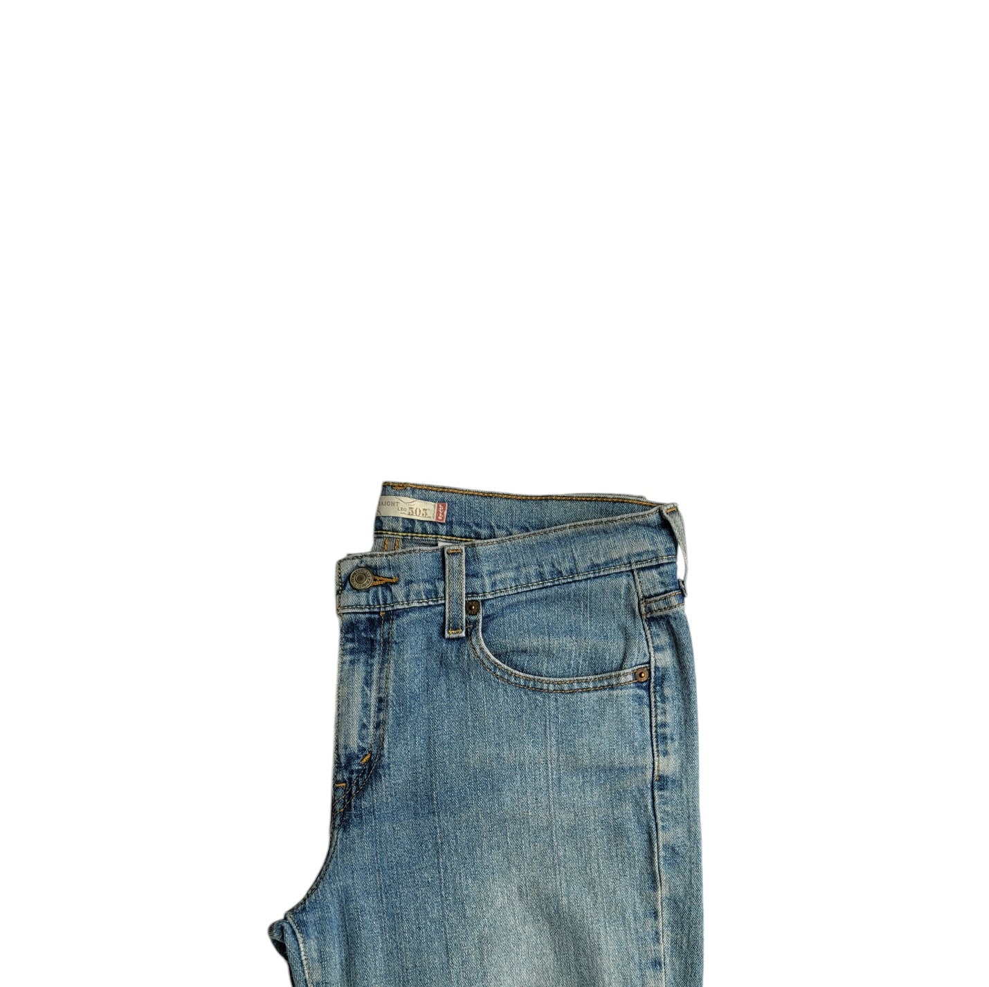 Jean mujer Levis azul claro desgastado tiro bajo Recto talla 12