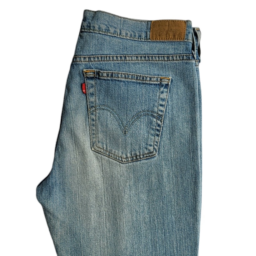 Jean mujer Levis azul claro desgastado tiro bajo Recto talla 12