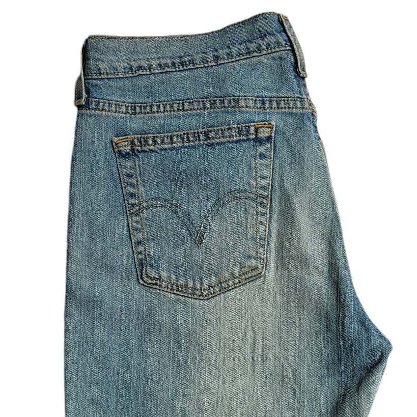 Jean mujer Levis azul claro desgastado tiro bajo Recto talla 12