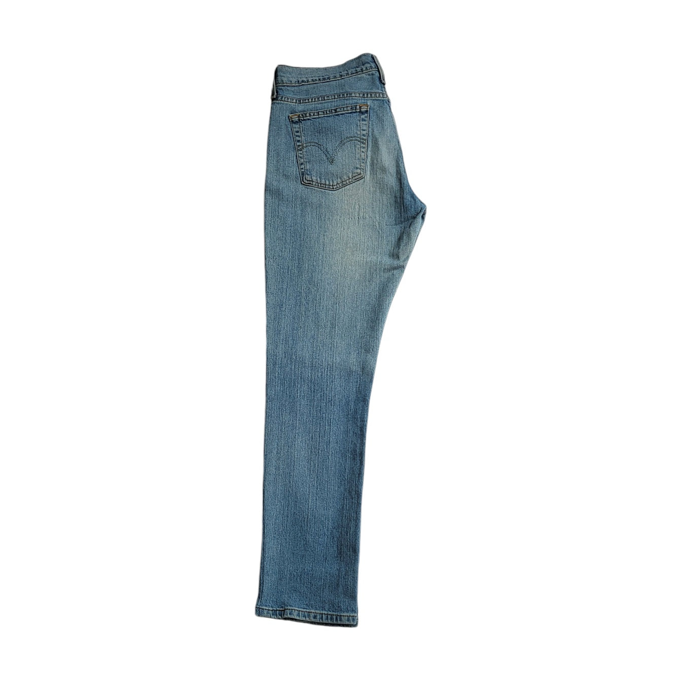 Jean mujer Levis azul claro desgastado tiro bajo Recto talla 12