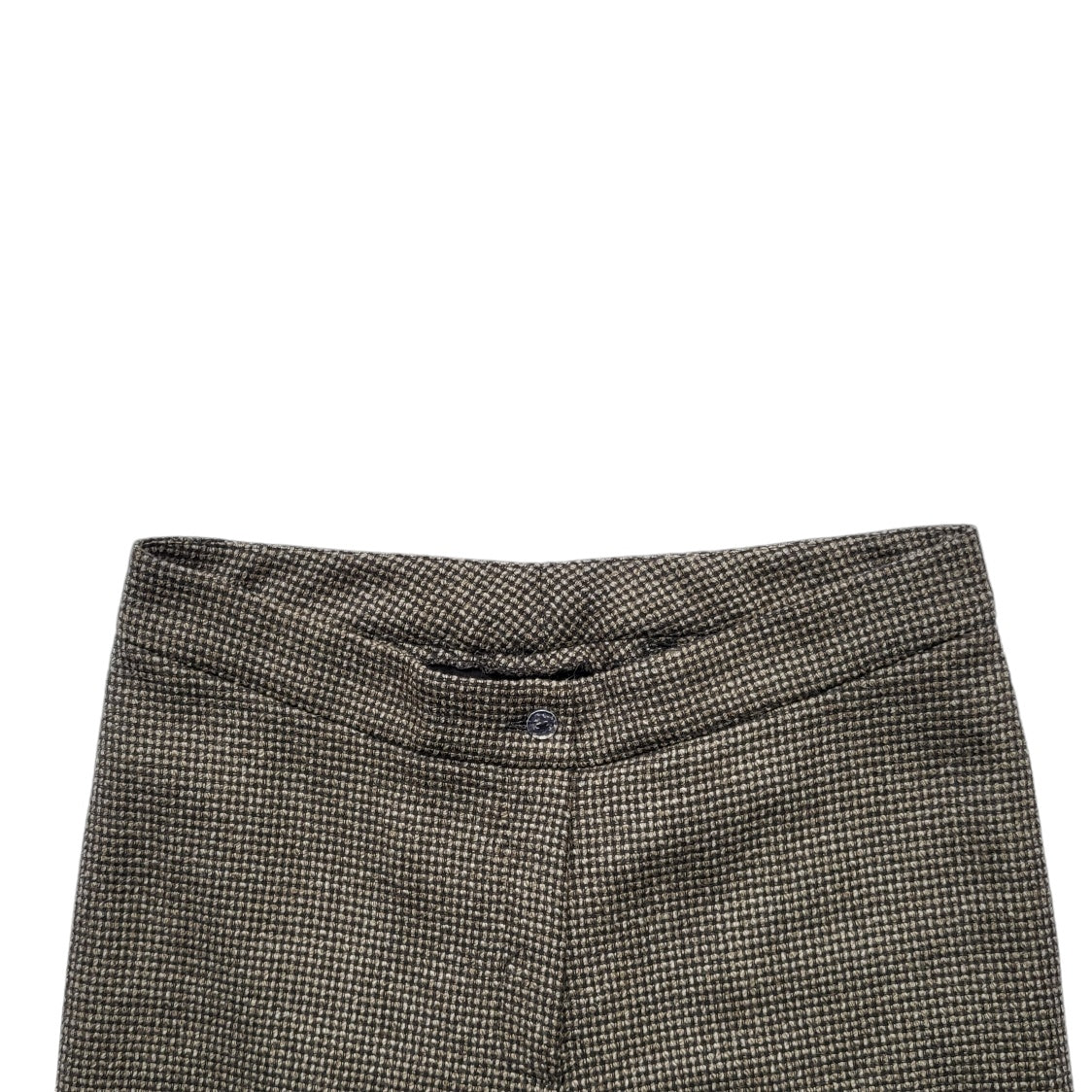 Pantalón mujer café cuadros tiro alto recto talla L