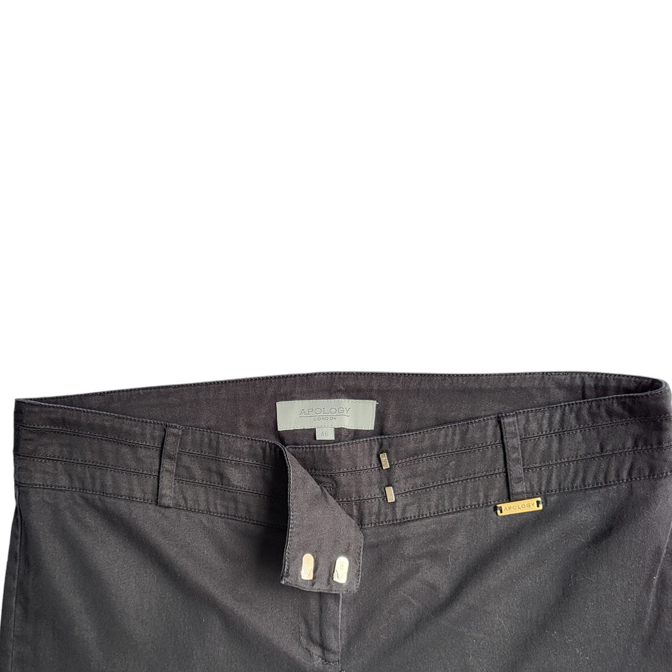 Pantalón mujer Apology negro  tiro alto recto  talla 46