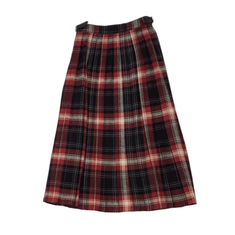 Falda mujer Pure new wool rojo y negro  escocesa Largo midi talla 10