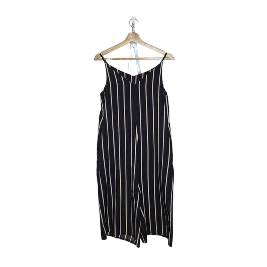 Enterizo mujer negro con rayas blancas talla Unica