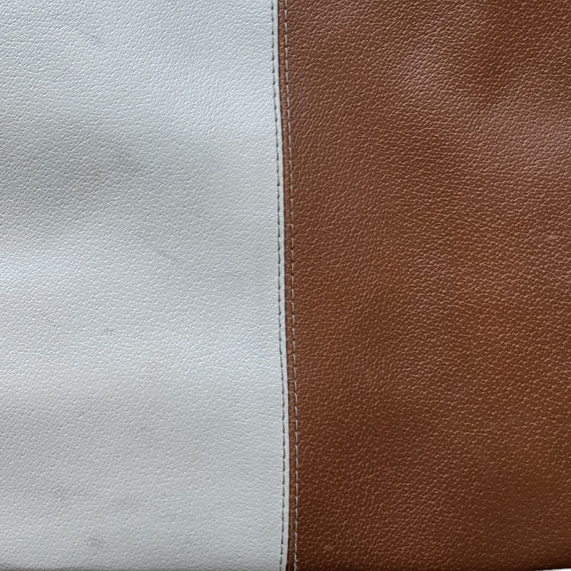 Cartera mujer camel y blanco